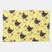 ハッピーキャットとカクテル – バータオル キッチンタオル (横)