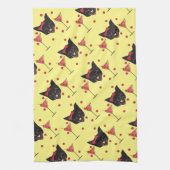 ハッピーキャットとカクテル – バータオル キッチンタオル (縦)