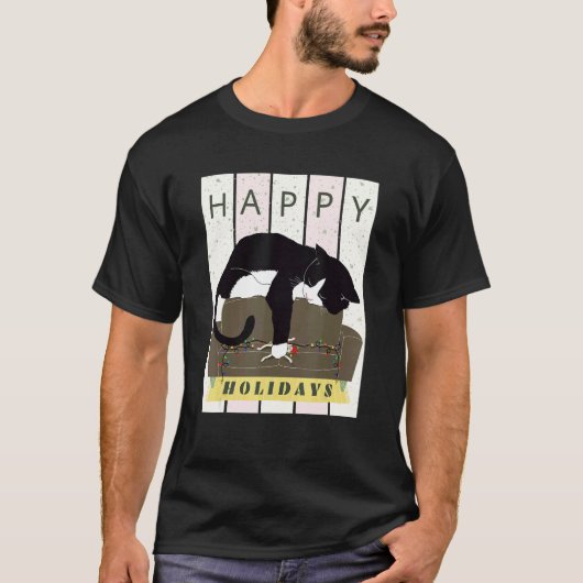 ハッピーキャットの休日 Tシャツ (正面)