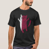 ハッピーキャットカタール国旗 Tシャツ (正面)