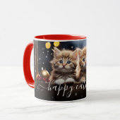 ハッピーキャットキャットビューティフル写真テンプレート文字 マグカップ (正面左)