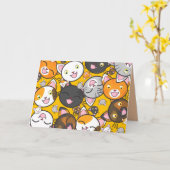 ハッピーキャットグリーティングカード カード (黄色い花)