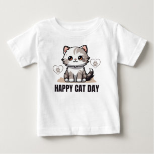 ハッピーキャットデイベビーTシャツ ベビーTシャツ