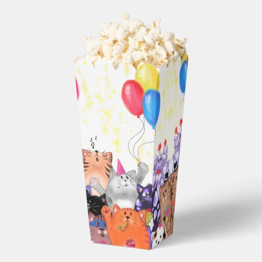 ハッピーキャットパーティーポップコーンボックス フェイバーボックス (はじけた状態)