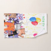 ハッピーキャットパーティー漫画スケッチ – かわいいおもしろい猫 バスタオルセット (ハンドタオル)