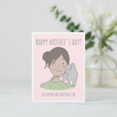 ハッピーキャットマザーデイギフトラベルはがき ポストカード (スタンド正面)