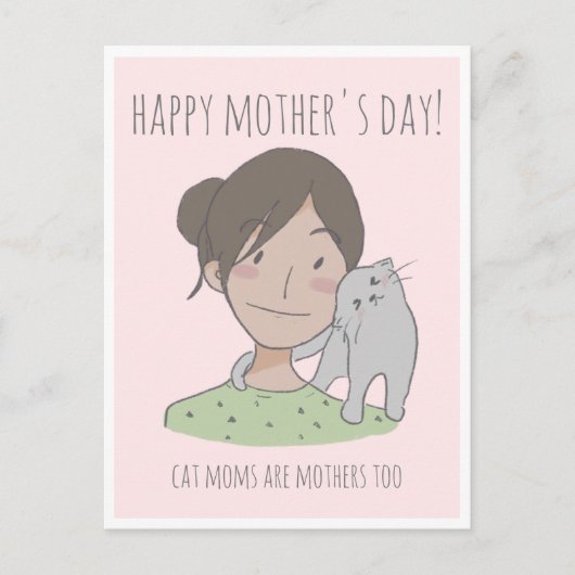 ハッピーキャットマザーデイギフトラベルはがき ポストカード (正面)
