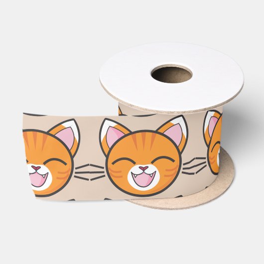 ハッピーキャットリボン サテンリボン (リール)