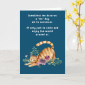 ハッピーキャット誕生日考えるハロー's of you flows カード (黄色い花)