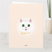 ハッピーキャット顔オンライトベージュ誕生日カード カード (裏面)