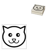 ハッピーキャット顔スタンプ ラバースタンプ (押印)