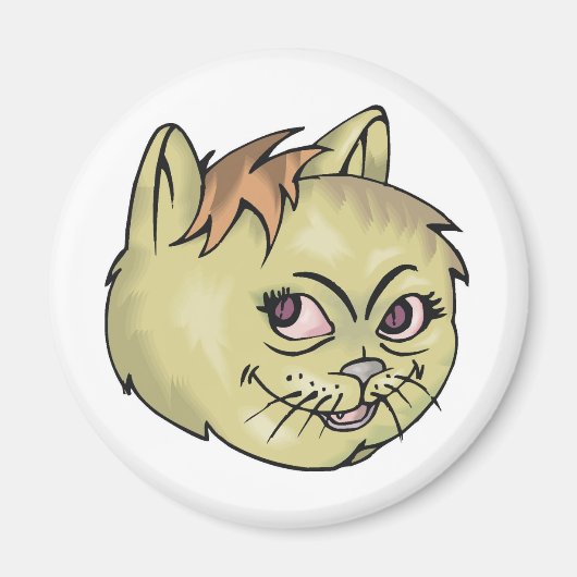 ハッピーキャット顔 マグネット (正面)