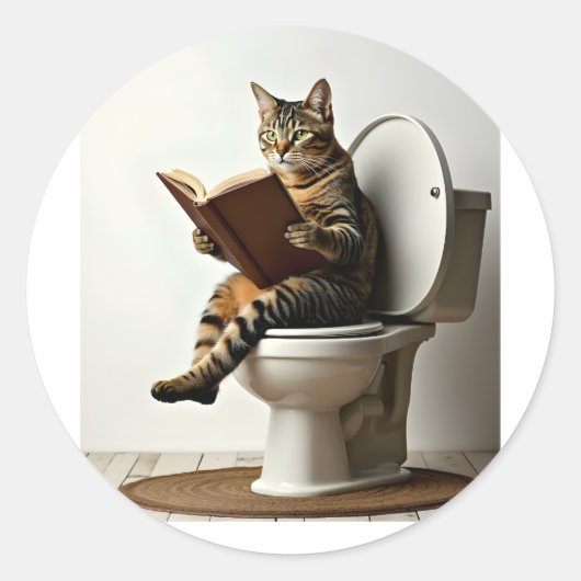 ハッピーキャット：かわいい子猫デザインfor猫好き ラウンドシール (正面)