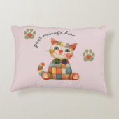 ハッピーキャット カラフルパッチワーク オーダーメイド アクセントクッション (裏面)