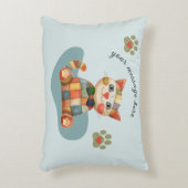 ハッピーキャット カラフルパッチワーク オーダーメイド アクセントクッション (正面(垂直))