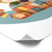 ハッピーキャット カラフルパッチワーク オーダーメイド ポスター (角)