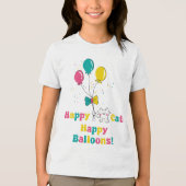ハッピーキャット、ハッピーバルーン!🎈🐱 トライブレンドTシャツ (正面)