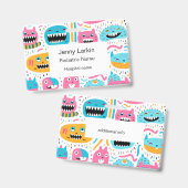 ハッピーキャット&モンスター顔 バッジ (正面＆裏面)