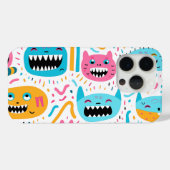 ハッピーキャット&モンスター顔 Case-Mate iPhoneケース (裏面 (横))