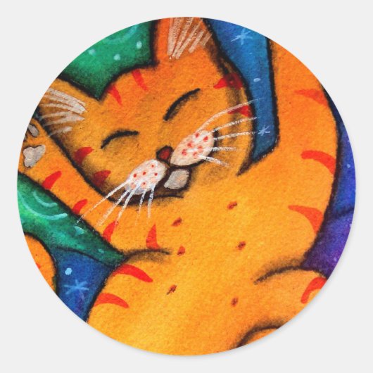 ハッピーキャット ラウンドシール (正面)