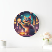 ハッピーキャッ祝トのクリスマス、壁時計 ラージ壁時計 (ホーム)