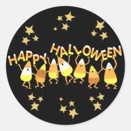 ハッピーキャンディーコーンハロウィーンステッカー ラウンドシール