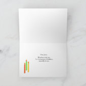 ハッピーキャンドルカラフル誕生日ウィッシュグリーティング カード (内部)