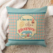 ハッピーキャンパパーソナライズされたー枕（アクア&サンゴ） クッション (ブランケット)