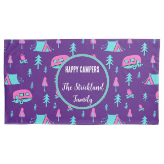 ハッピーキャンパパーソナライズされたーRVとキャンプ 枕カバー