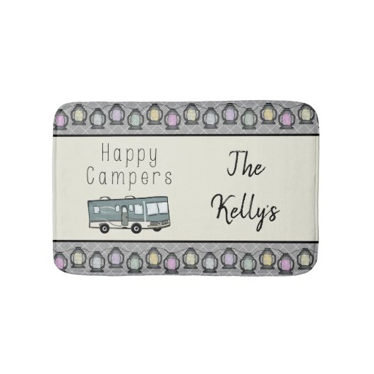 ハッピーキャンパパーソナライズされたーRV バスマット (正面)