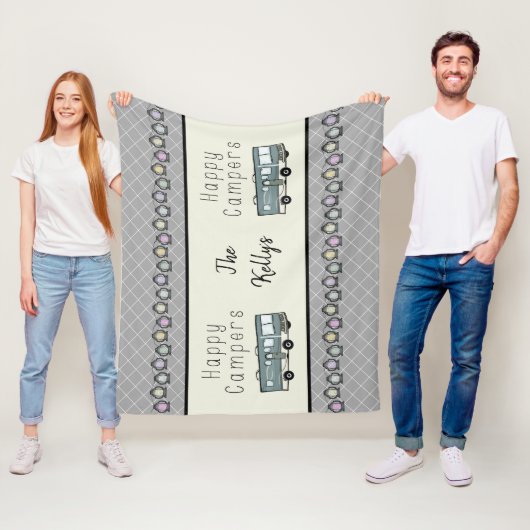 ハッピーキャンパパーソナライズされたーRV フリースブランケット (インサイチュ)
