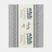 ハッピーキャンパパーソナライズされたーRV フリースブランケット (正面)