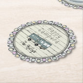 ハッピーキャンパパーソナライズされたーRV ペーパーコースター (アングル)