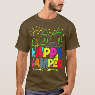 ハッピーキャンパーおもしろいキャンピングギフト男性女性子供T- Tシャツ