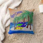 ハッピーキャンパーおもしろい枕 クッション (ブランケット)