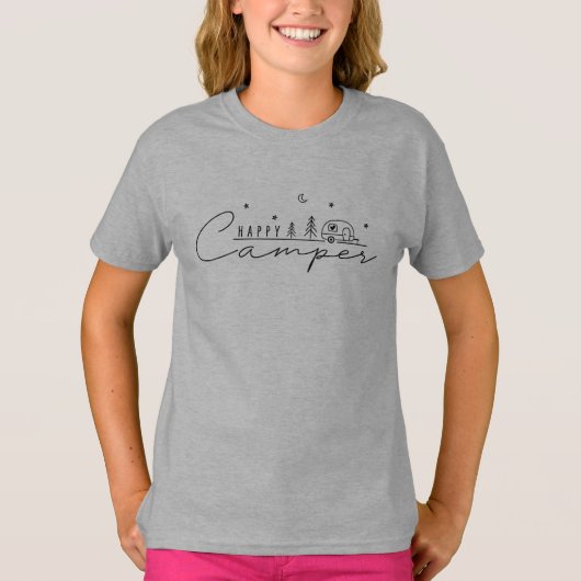 ハッピーキャンパーのシルエット Tシャツ (正面)