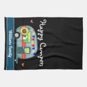 ハッピーキャンパーのファミリー名 キッチンタオル (横)