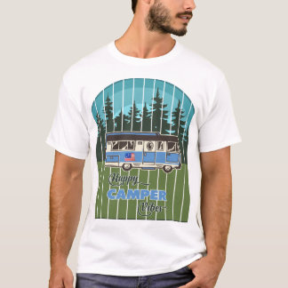 ハッピーキャンパーの雰囲気 レトロなRV旅行 Tシャツ