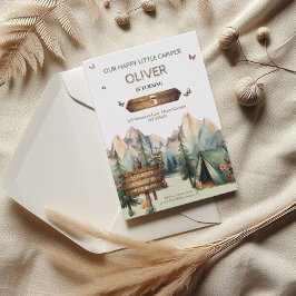 ハッピーキャンパーアドベンチャーボーイ誕生日招待状 招待状