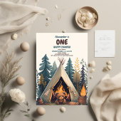 ハッピーキャンパーウッドボーイズ1歳の誕生日 招待状