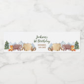 ハッピーキャンパーウッドランド誕生日ウォーターボトルラベル ペットボトルラベル (シングルラベル)