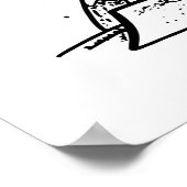 ハッピーキャンパーキッズプリント白黒の装飾 ポスター (角)