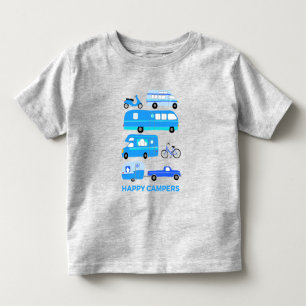 ハッピーキャンパーキャンパーヴァンライフRVトレーラーブルー トドラーTシャツ