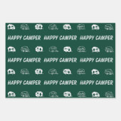 ハッピーキャンパーキュートレトロRVイン青、赤、緑 ラッピングペーパーシート (正面3)