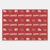 ハッピーキャンパーキュートレトロRVイン青、赤、緑 ラッピングペーパーシート (正面2)