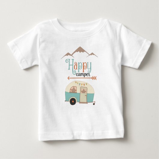 ハッピーキャンパーキュートレトロRV ベビーTシャツ (正面)