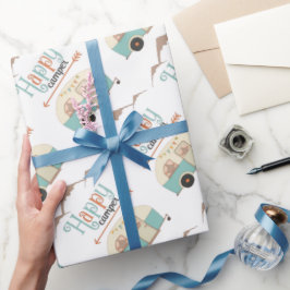 ハッピーキャンパーキュートレトロRV ラッピングペーパー