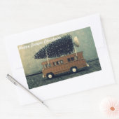 ハッピーキャンパークリスマス 長方形シール (封筒)