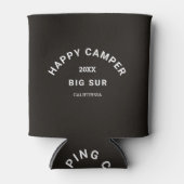 ハッピーキャンパークレストキャンピングクルーヴィンテージブラック 缶クーラー (正面)