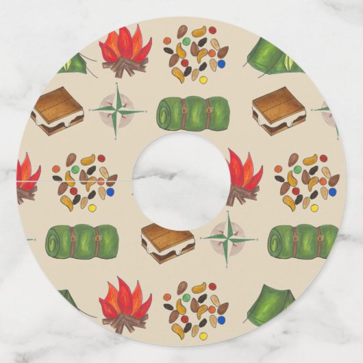 ハッピーキャンパーコンパスキャンプテントファイアーズモーレス ワイングラスタグ (正面)